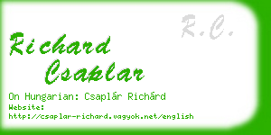 richard csaplar business card